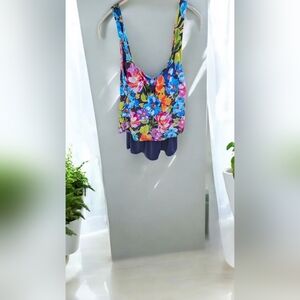 Maxine Of Hollywood Floral Print Women's Swimdress Size 14 (Nwot)